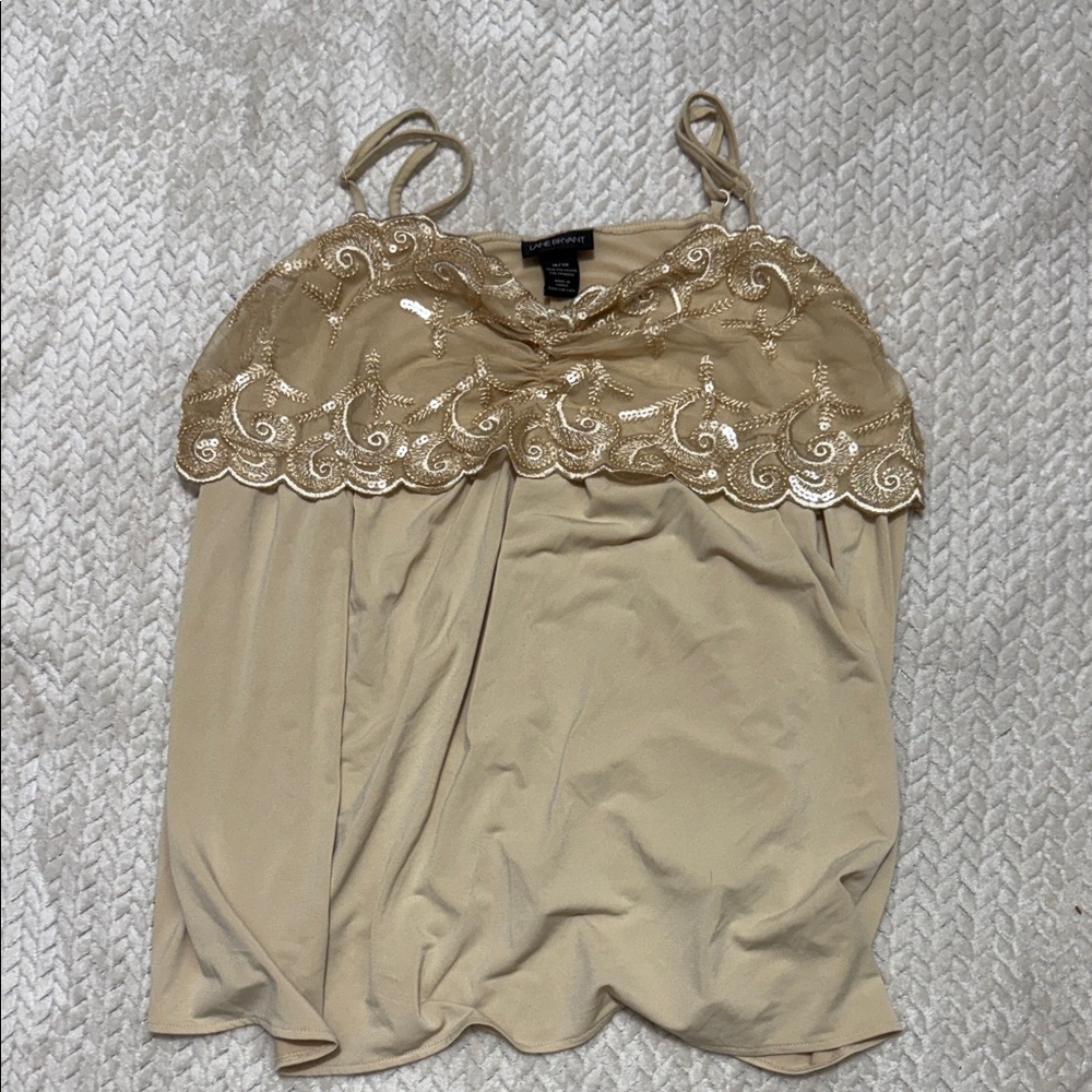 Lane Bryant Beige Sequin Camisole